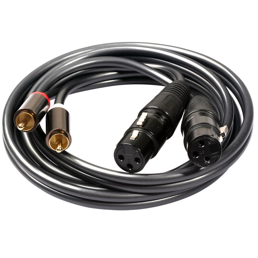 Audio Cable Dual RCA Male to Dual XLR Female Audio Line 1.5m for Microphone Mixer Headphone Amplifier Image 1