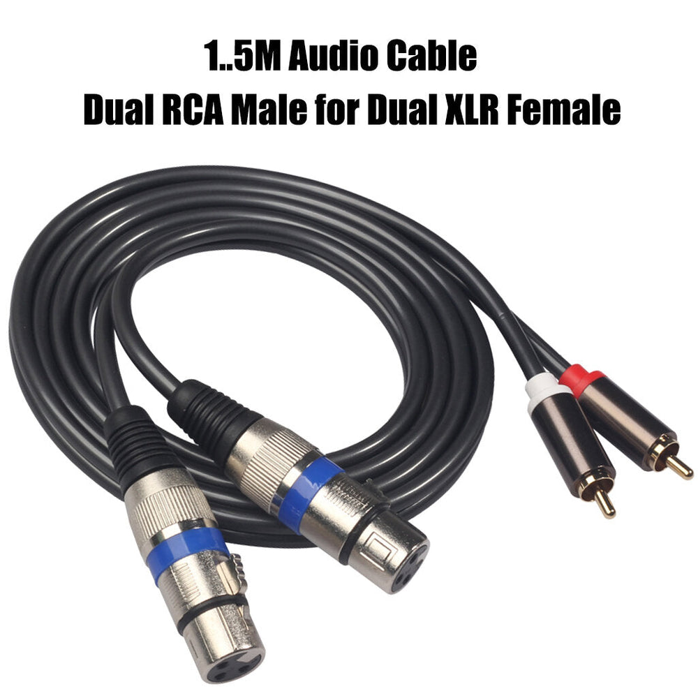 Audio Cable Dual RCA Male for Dual XLR Female Audio Line 1.5m for Microphone Mixer Headphone Amplifier Image 2