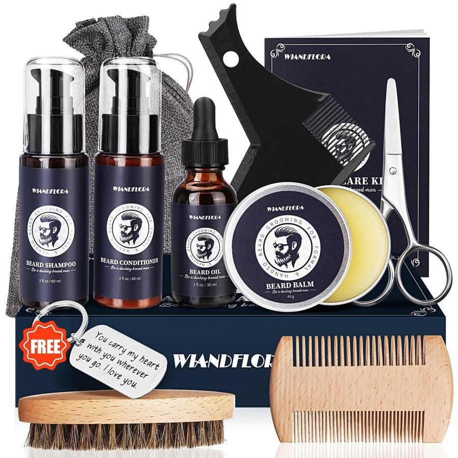 Beard Growth Kit Hair Growth Enhancer Thicker Oil Nourishing Essence Leave-in Conditioner Beard Care with Comb Image 1