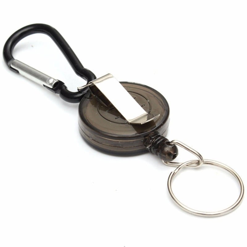 Badge Reel Telescopic Key Buckle Carabiner Recoil Retractable Holder Chain Image 3
