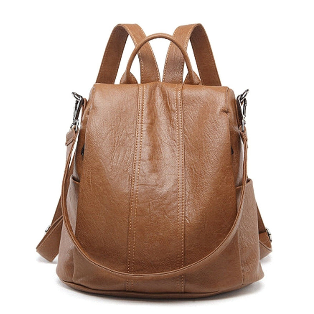 Backpack for Women PU leather Waterproof Rucksack Large Capacity Shoulder Bag Image 8