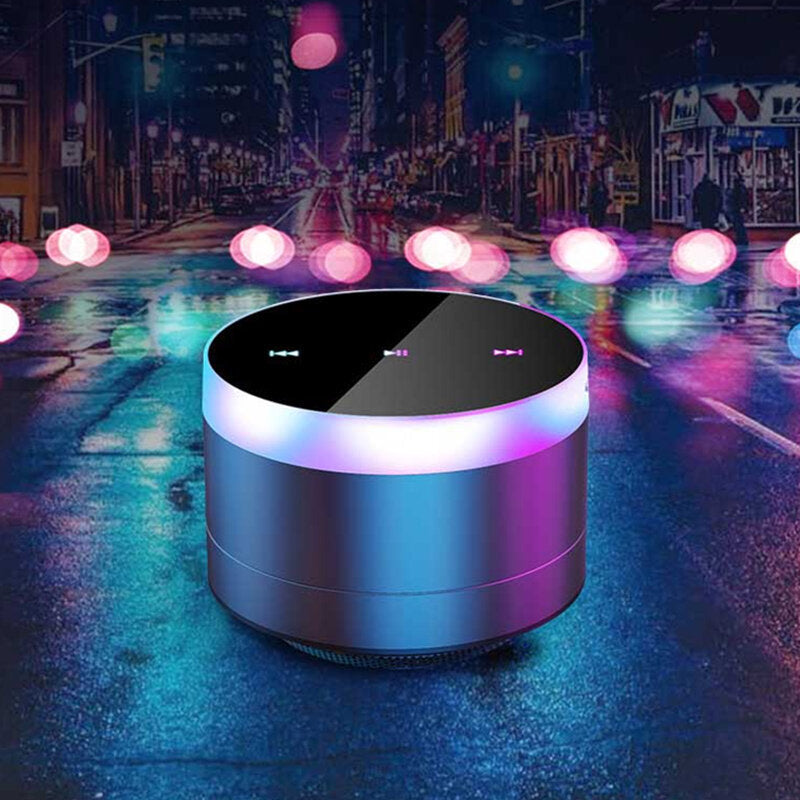 Bluetooth 5.0 Speaker Colorful Lights Touch Control Handsfree Mini Subwoofer Portable Speakers Support FM AUX Image 2