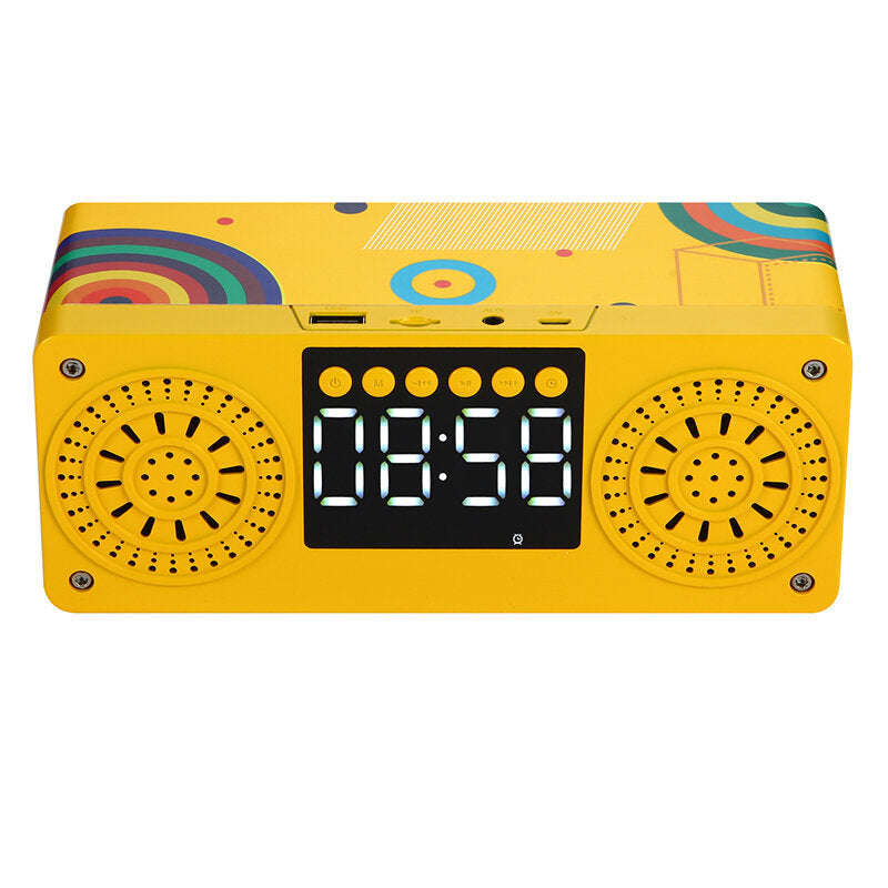 Bluetooth 5.0 Speaker Wireless Speaker LED Alarm Clock Music Player TF Card FM Radio Speaker Image 1