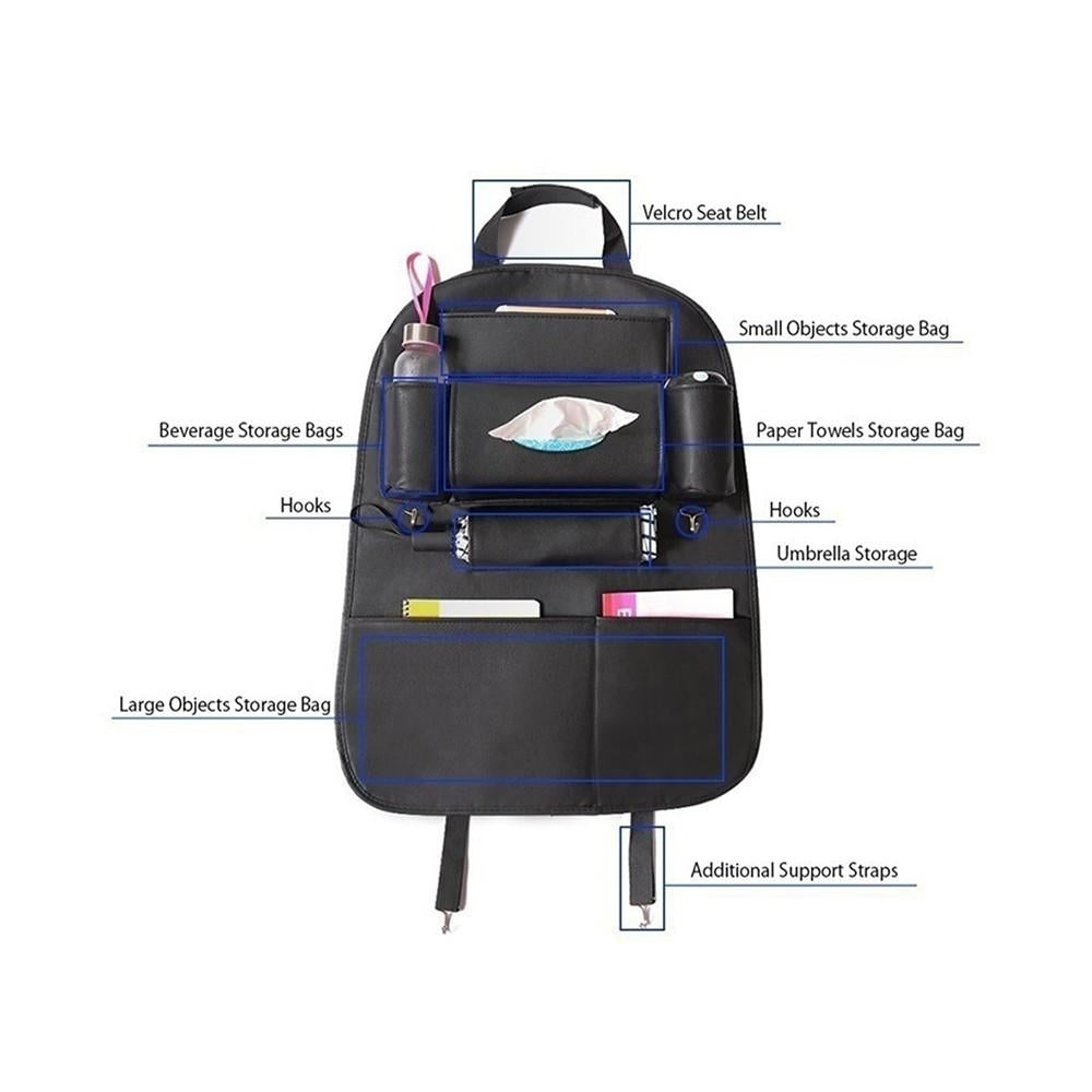 Car Seat Back Storage Bag Organizer Travel Box Pocket PU Leather Auto Accessoires Image 2