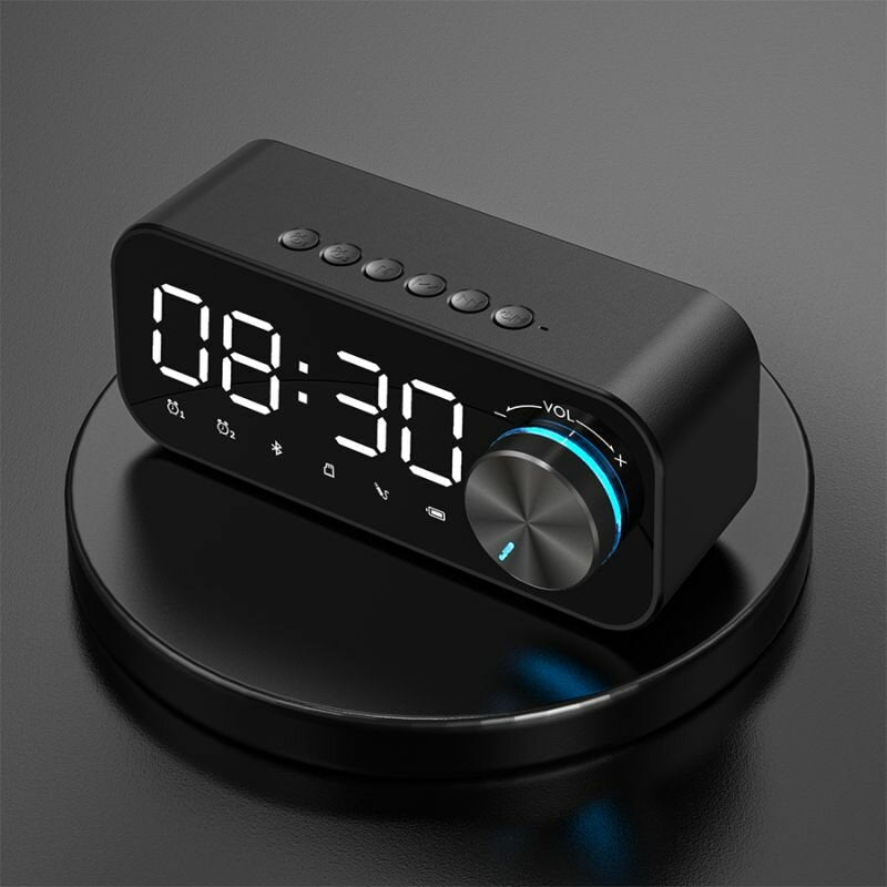 Bluetooth Subwoofer Music Player Speaker Alarm Clock With FM Radio Broadcast And Dual Alarm Clock Settings Image 2