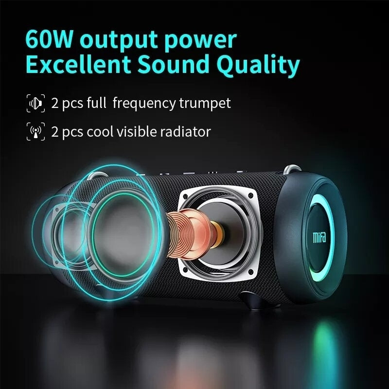 Bluetooth Speaker 60W Output Power bluetooth Speaker with Class D Amplifier Excellent Bass Performace Hifi IPX8 Image 2