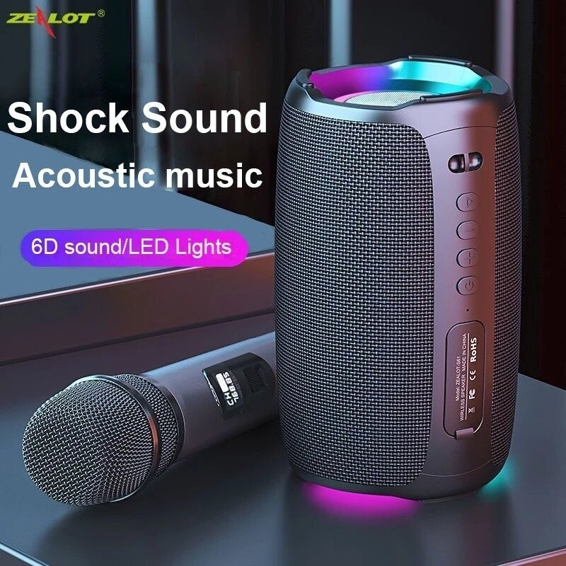 Bluetooth Speaker Portable Speaker Double Bass Diaphragm RGB Light TWS TF Card AUX Wireless Subwoofer Outdoor Speaker Image 2