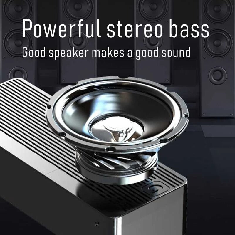 Bluetooth Speaker Portable Wireless Speaker LED Alarm Clock Mini Stereo Bass TF Card FM Handsfree Speaker with Mic Image 2