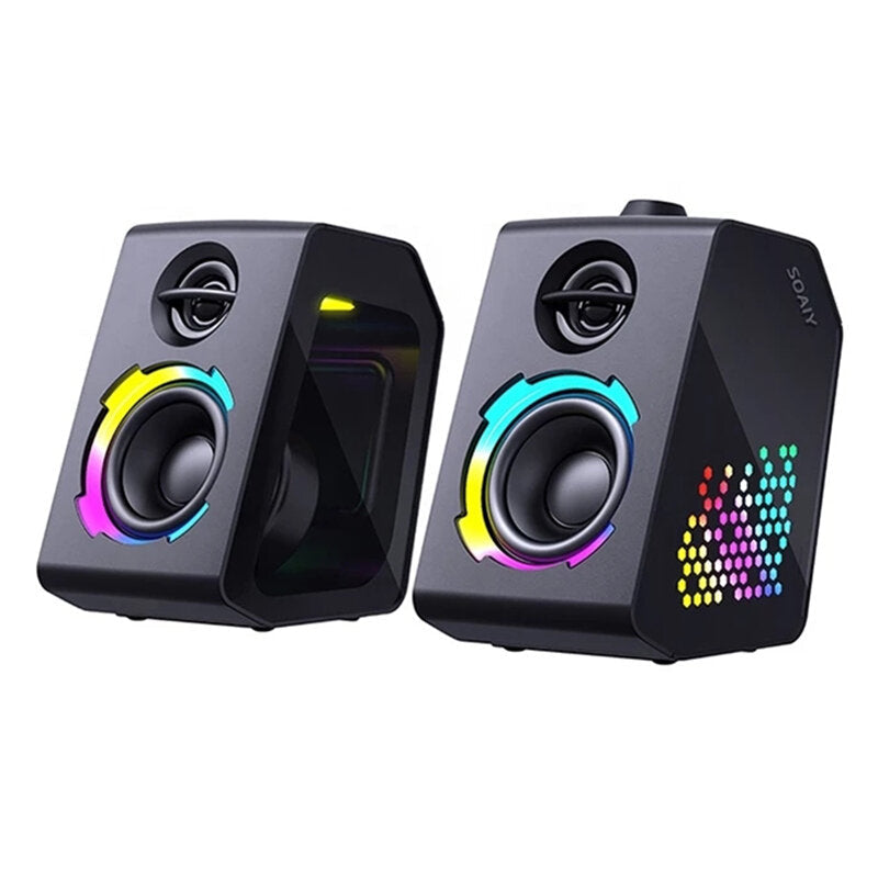 Bluetooth Speaker RGB Lighting Game Desktop Dual Speaker Surround Bass Stereo Support USB TF Card AUX Subwoofer Image 2