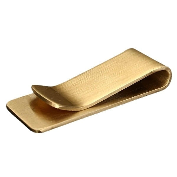 Brass Wallet Metal Clip Male Lady Note Holder EDC Retro Copper Thick Section Image 1