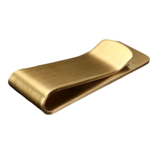Brass Wallet Metal Clip Male Lady Note Holder EDC Retro Copper Thick Section Image 3