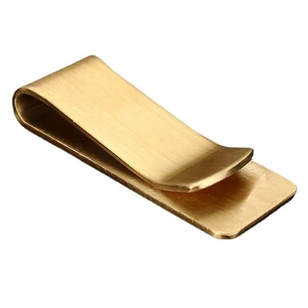 Brass Wallet Metal Clip Male Lady Note Holder EDC Retro Copper Thick Section Image 4