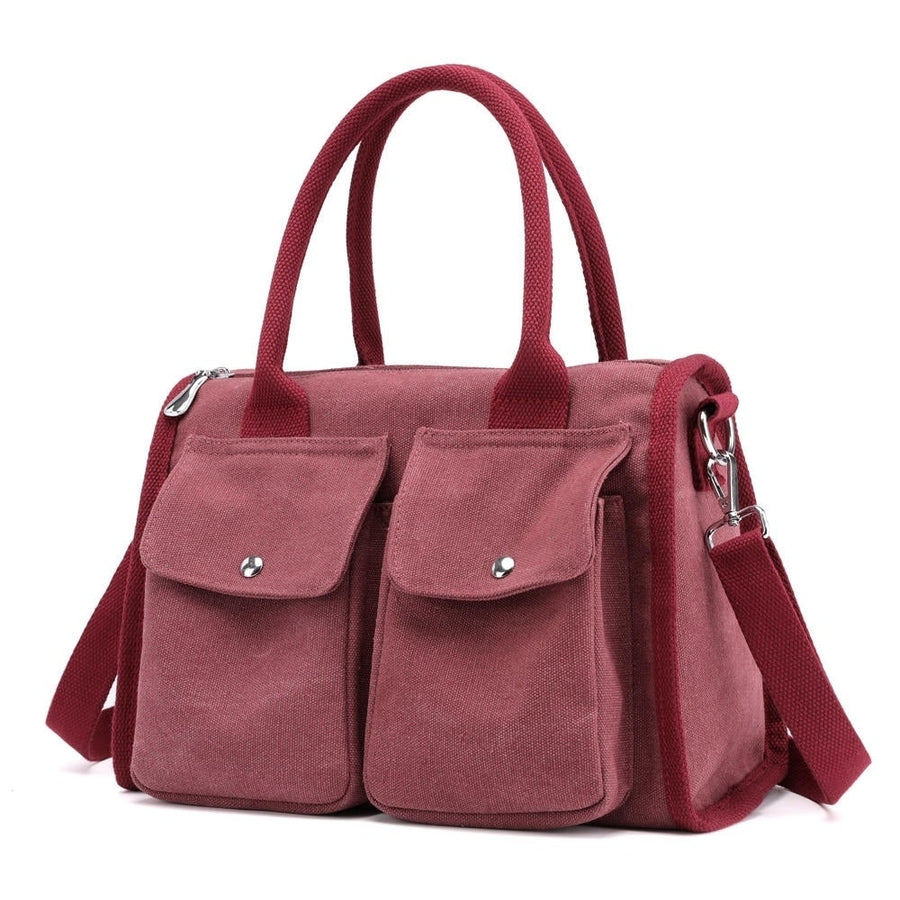 Canvas Tote Handbags Simple Shoulder Summer Shopping Bags Image 1