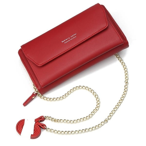 Cell Phone Pocket Portable Girls Purse Large Capacity Card Holder Female Chain Wallet Image 7