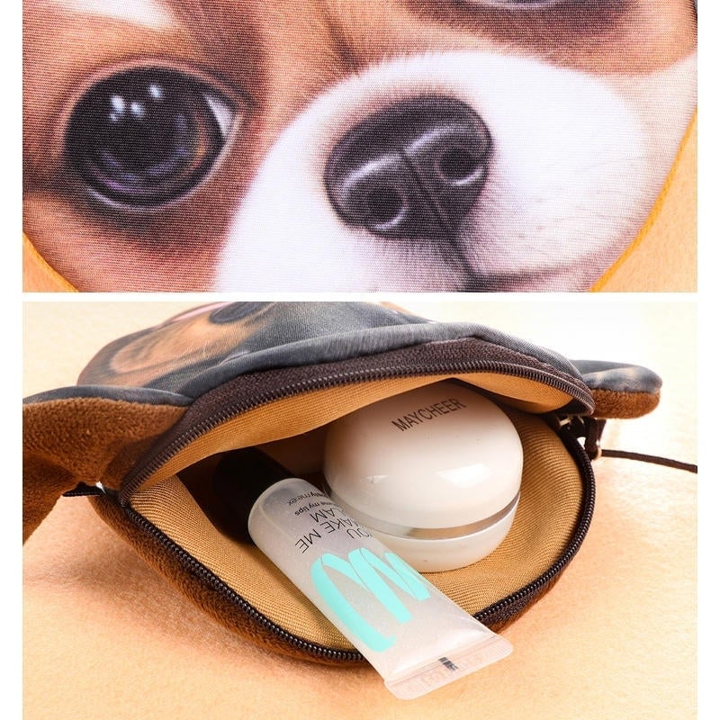 cartoon cute dog coin bag plush card holder key purse Image 3