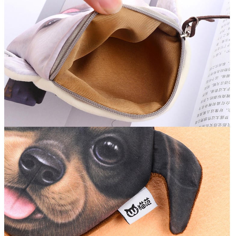 cartoon cute dog coin bag plush card holder key purse Image 4