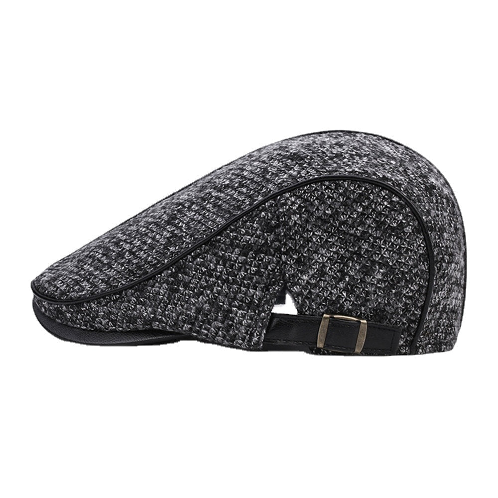 Collrown Men Knit Casual Outdoor Padded Warm Visor Forward Hat Beret Hat Image 2