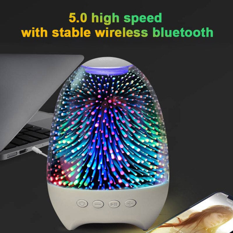 Color Lamp Wireless bluetooth 5.0 Speaker TWS Interconnection Audio FM Function Nine Gears Lighting Adjustable 360 Image 2