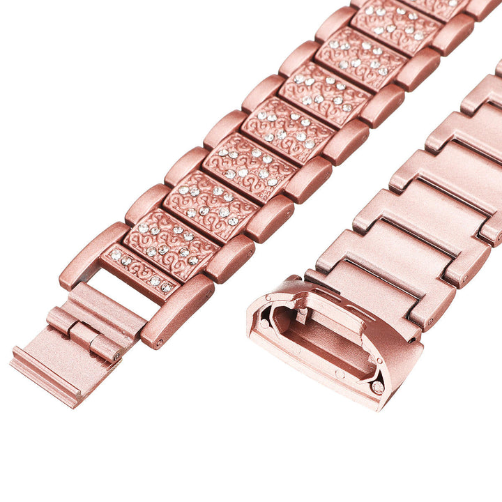 Crystal Stainless Steel Watch Band Wrist Strap for Fitbit Charge 3 Smart Watch Image 8