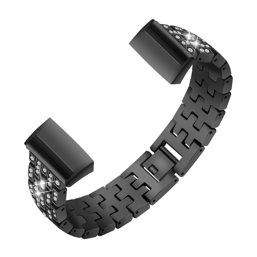 Diamonds Elegant Design Watch Band Full Steel Watch Strap for Fitbit Charge 3 Image 2