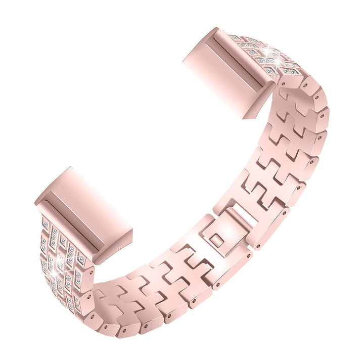 Diamonds Elegant Design Watch Band Full Steel Watch Strap for Fitbit Charge 3 Image 12
