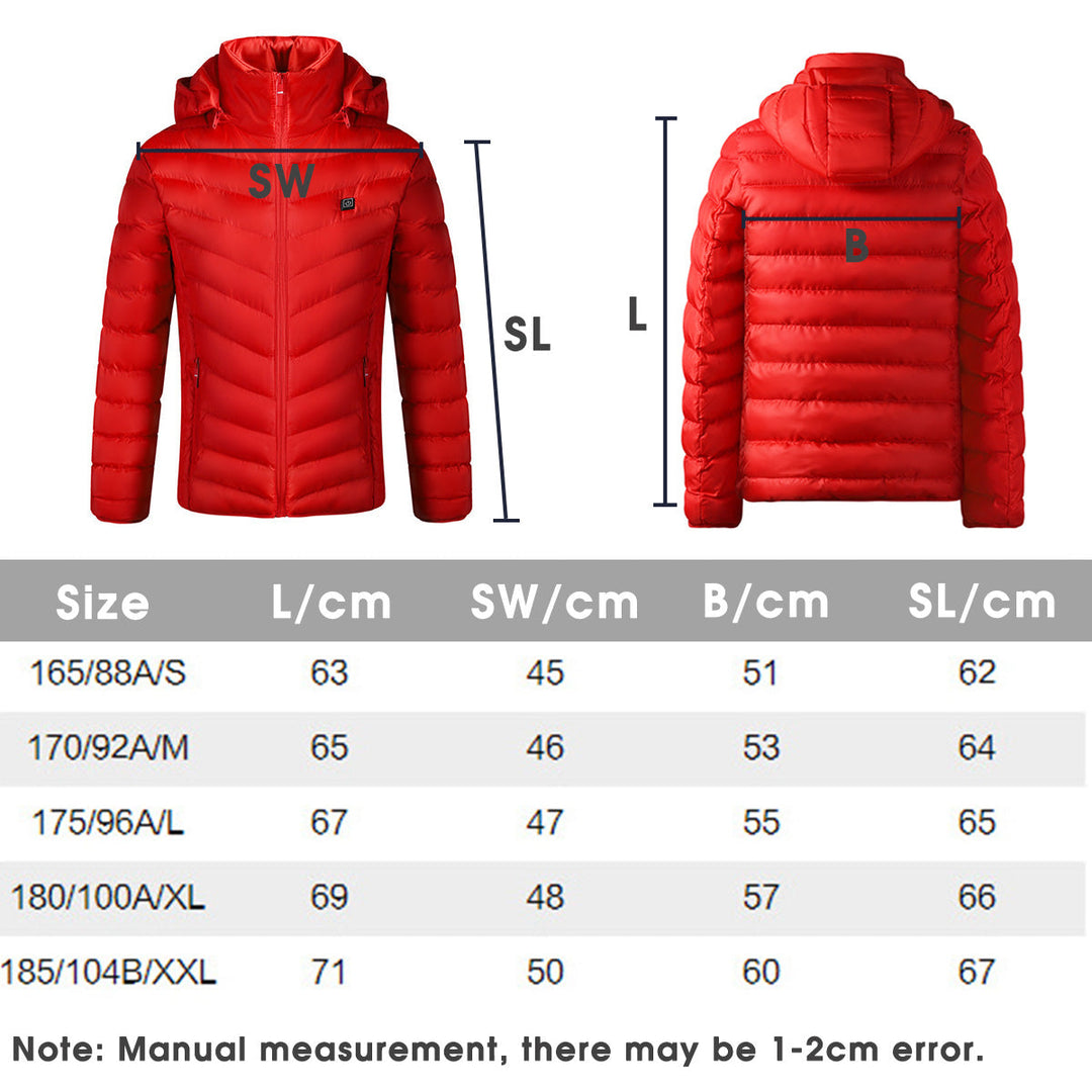 Electric Battery USB Rechargable Heating Heated Coats Jacket Winter Warm For Men Female Image 4