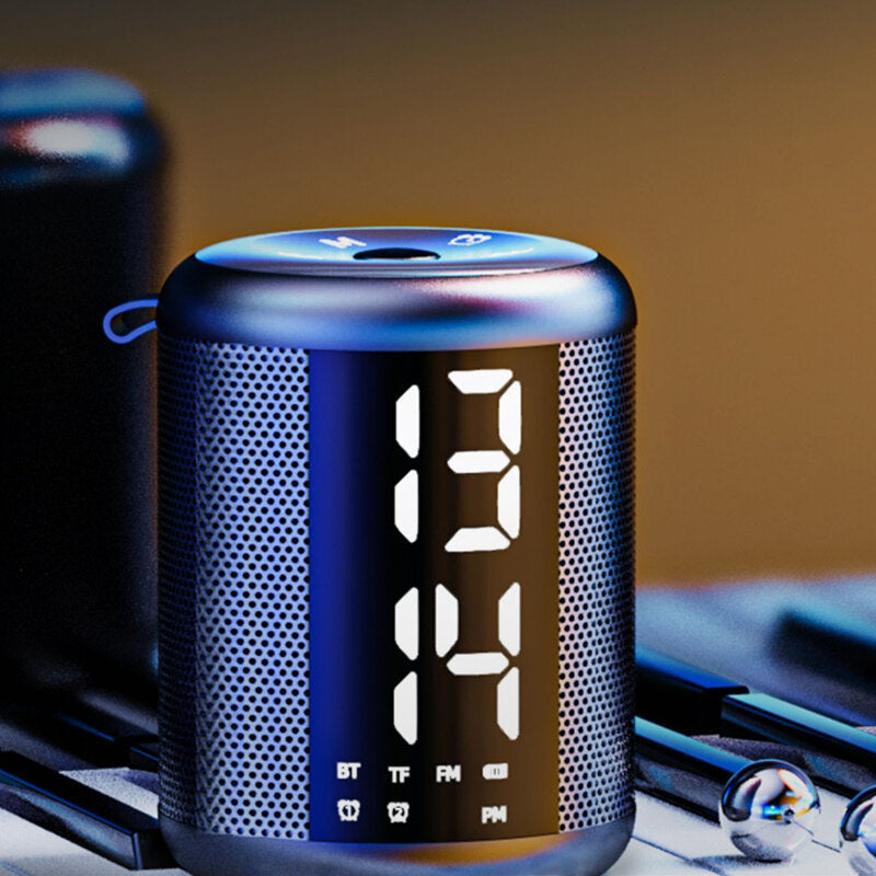 Dual Alarm Clock 9D Bass Stereo bluetooth Speaker 20-Hour Playtime Support TF FM AUX Image 2