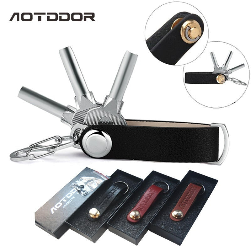 E2215 Leather Key Holder Accessories EDC Portable Equipment 3 Colors Image 2