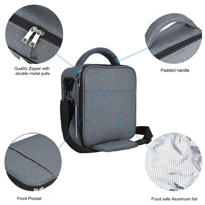Fitness Polyester Aluminum Zippered Cooler Fashion Box Nice Design Crossbody Insulated Lunch Bag Image 4
