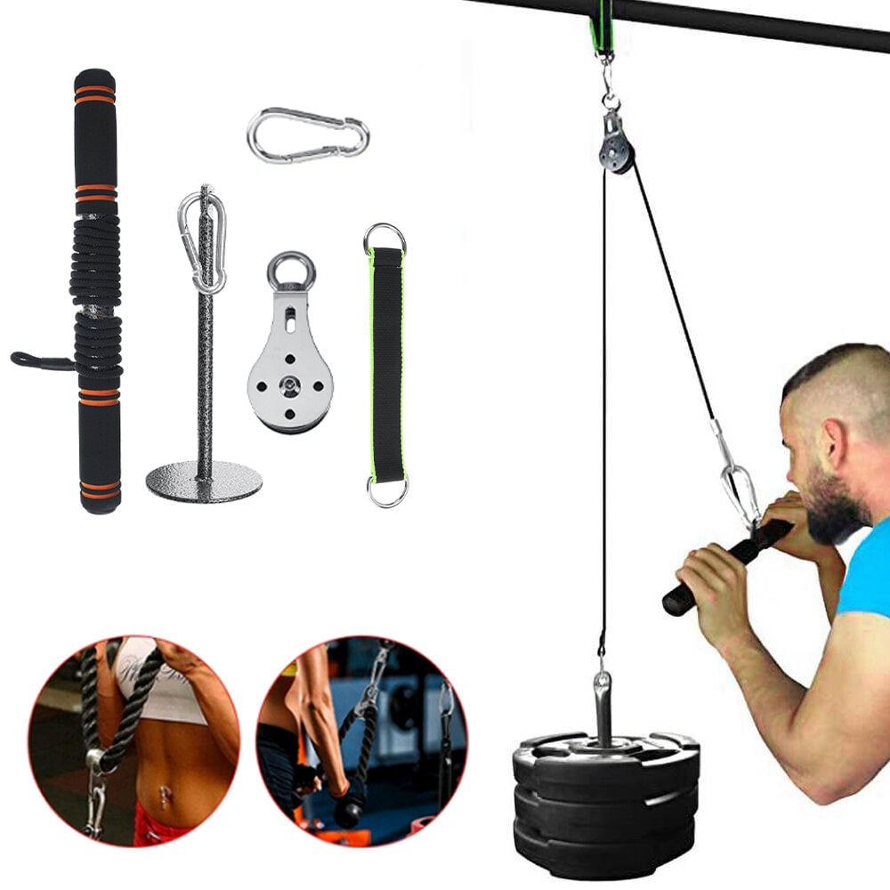 Fitness Pulley Cable System DIY Heavy Duty Wrist Arm Strength Trainer for Biceps Triceps Training Home Gym Image 2