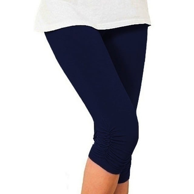 Fashion Calf-Length Stretchy Tummy Control Butt Womens Capri Pants Image 1