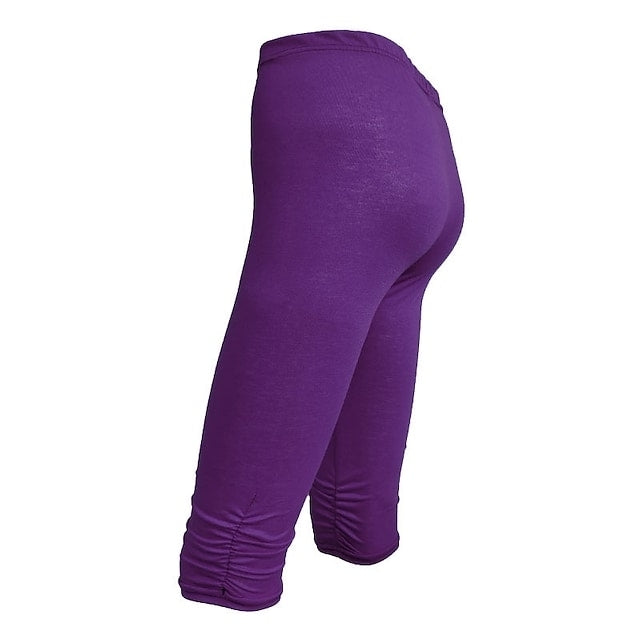 Fashion Calf-Length Stretchy Tummy Control Butt Womens Capri Pants Image 7
