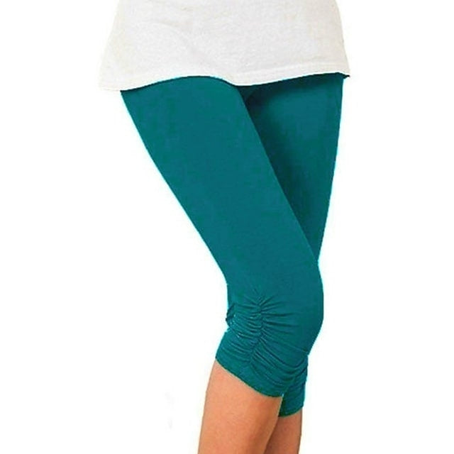 Fashion Calf-Length Stretchy Tummy Control Butt Womens Capri Pants Image 11