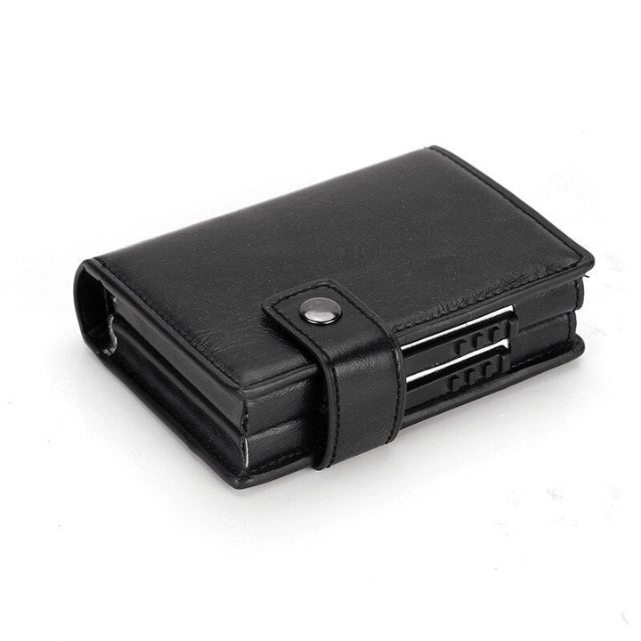 Fashion Leather Card Holder Wallet Men Upgrade Double Box Money Bag Image 1