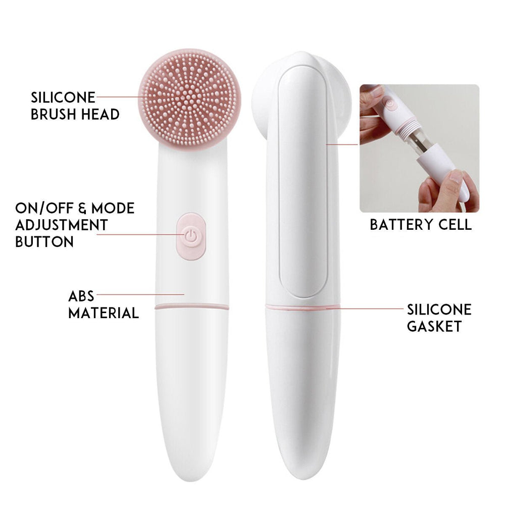 Facial Electric 2-In-1 Wash Brush Silicone Waterproof Face Machine Deep Cleaning Pore Image 2
