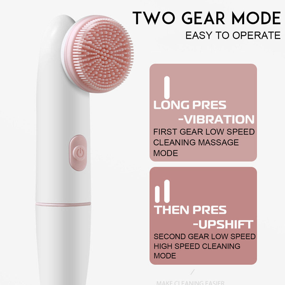 Facial Electric 2-In-1 Wash Brush Silicone Waterproof Face Machine Deep Cleaning Pore Image 3