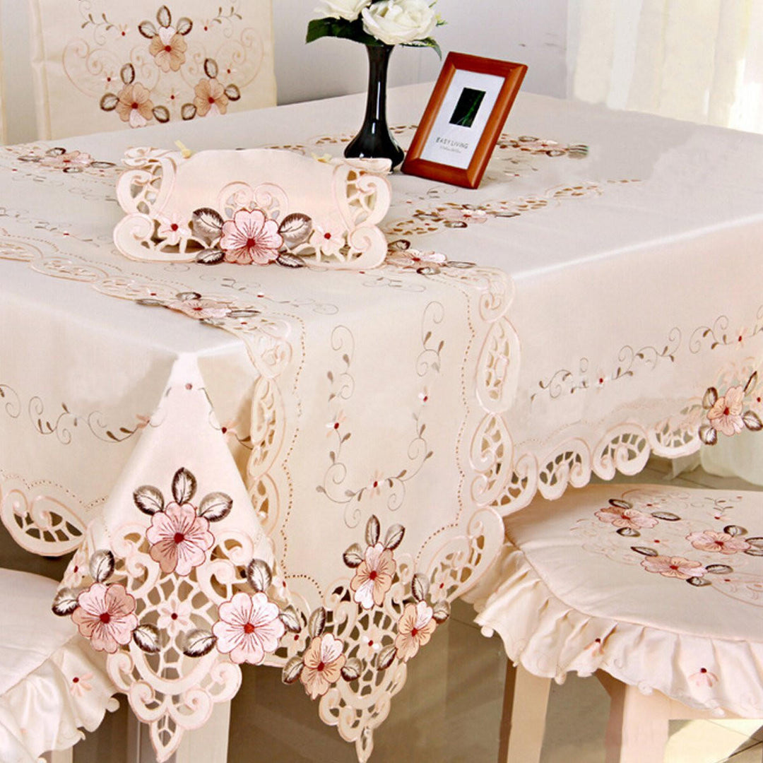Four Sizes Classical Embroidery Flower Table Runnr Desk Mat Wedding Party Image 8