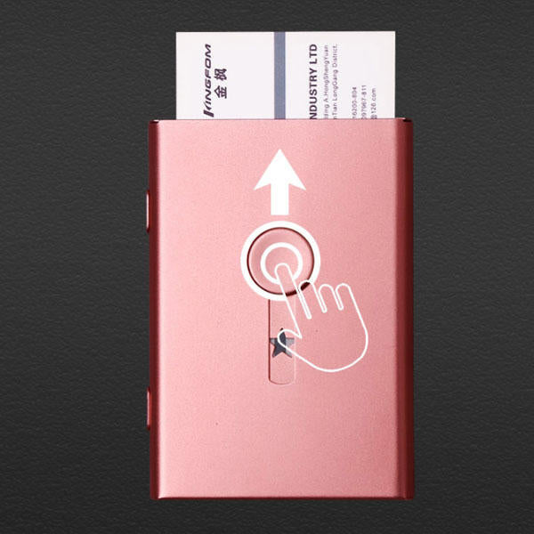 Hand Push Card Holder Credit Card Aluminum Alloy Case Travel Portable Storage Box Men Women Image 2