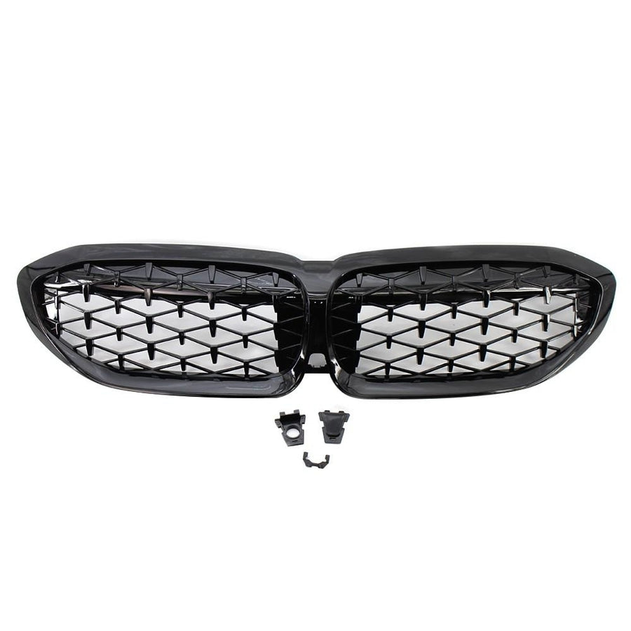 Glossy Black Grill Front Kidney Grille Replacement for BMW 3 Series G20 Racing 2019 2020 Image 1