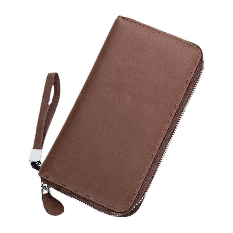 Men Women Genuine Leather Card Holder Clutches Bag Wallet For Business Image 1