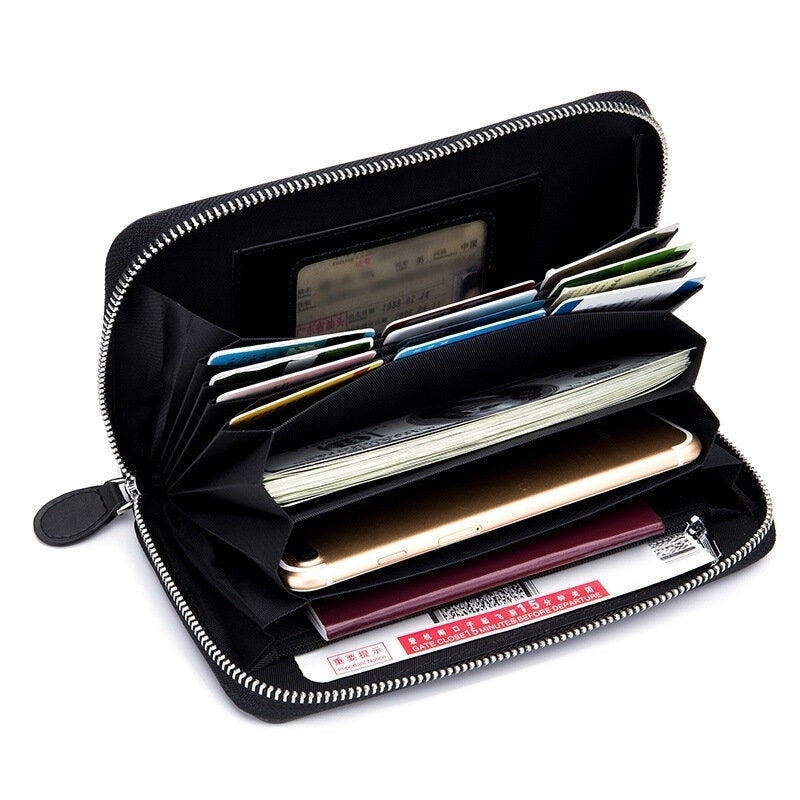 Men Women Genuine Leather Card Holder Clutches Bag Wallet For Business Image 2