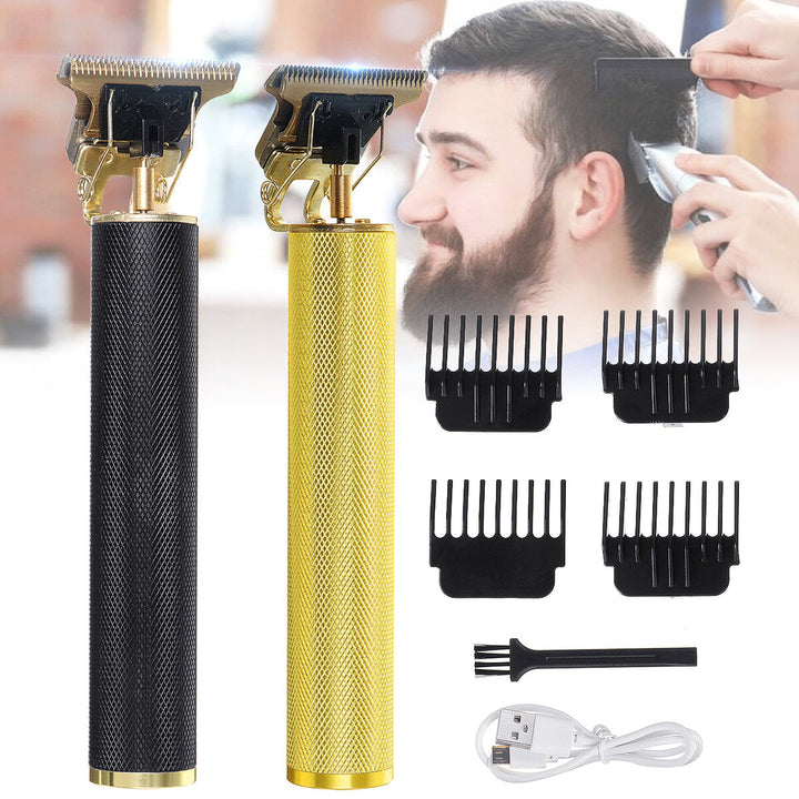Mens Electric Shaver Kit Low Noise USB Charging Waterproof Hair Chipper Set With 4 Limit Comb Image 7
