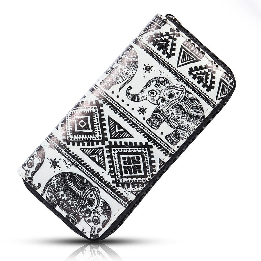 national style cartoon elephant purse clutch bag phone wallet for women Image 1