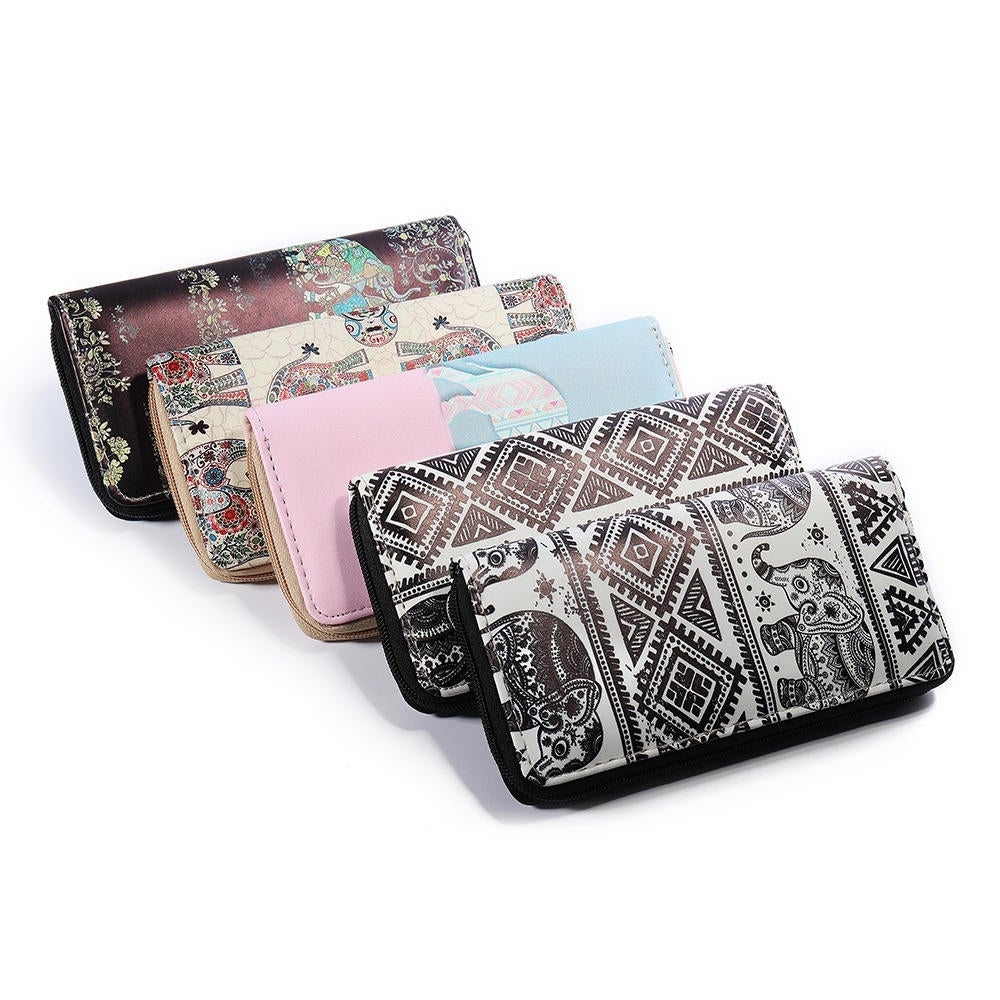 national style cartoon elephant purse clutch bag phone wallet for women Image 2