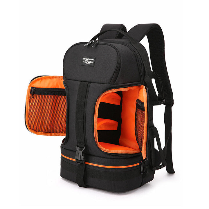 No Side Open Travel Carry Camera Bag Backpack for Canon for Nikon DSLR Camera Tripod Lens Flash Tablet Laptop Pad Image 6