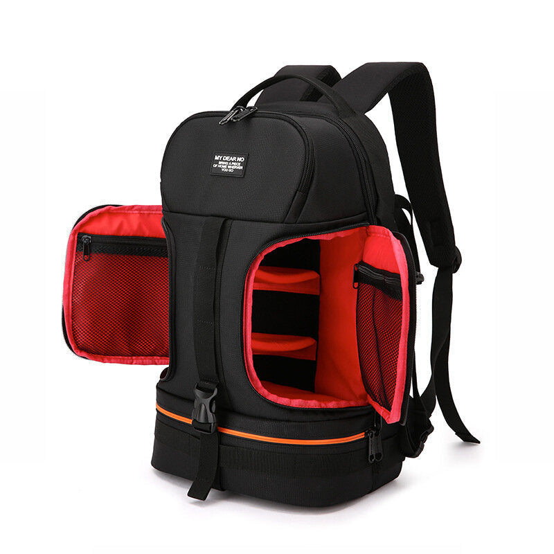 No Side Open Travel Carry Camera Bag Backpack for Canon for Nikon DSLR Camera Tripod Lens Flash Tablet Laptop Pad Image 8