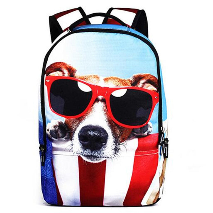 Polyester Cartoon Laptop Backpack Cute Animal Dog Cat Print Schoolbag Rucksack Image 8