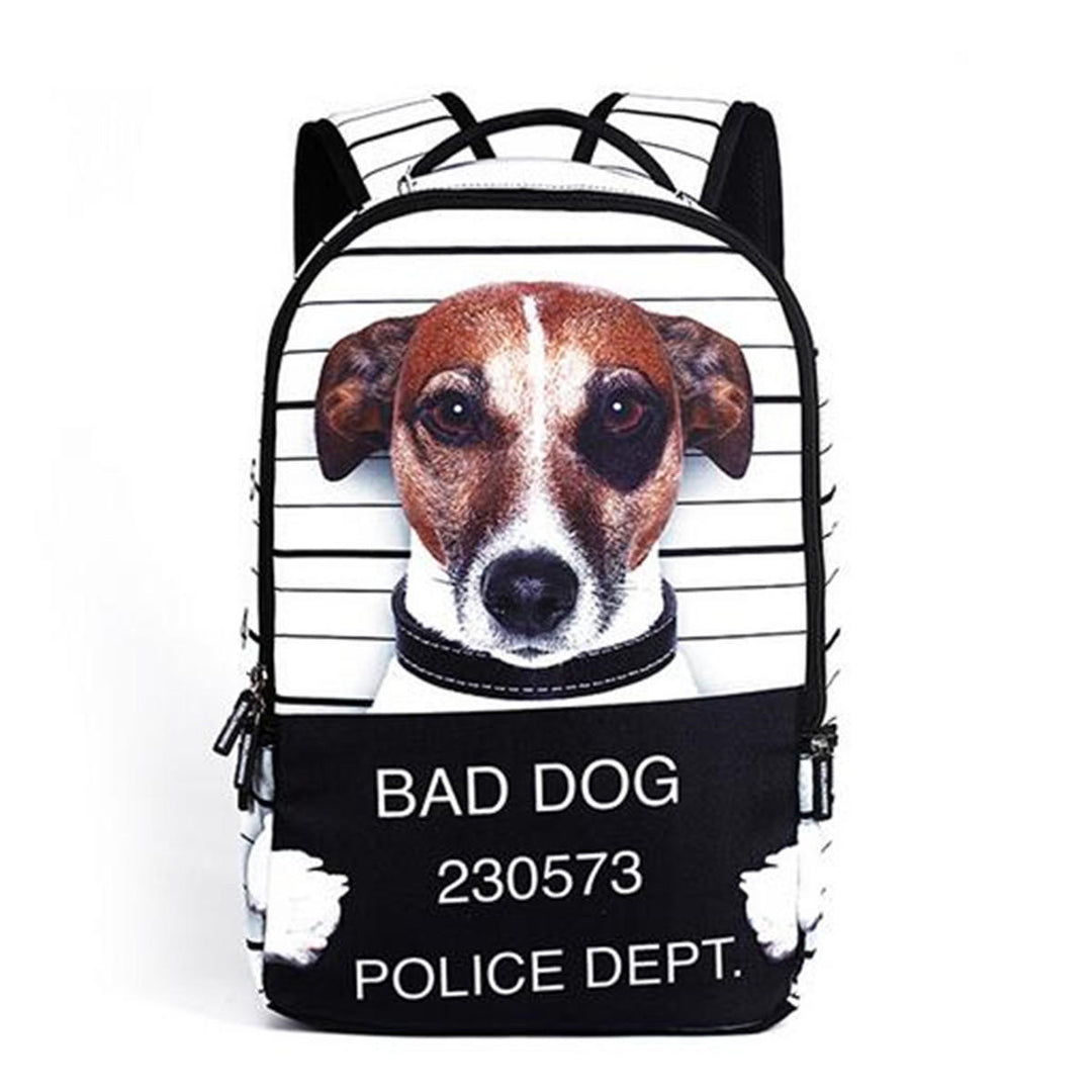 Polyester Cartoon Laptop Backpack Cute Animal Dog Cat Print Schoolbag Rucksack Image 11