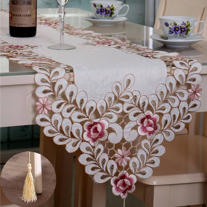Pastoral Table Runner Flower Tablecloth Wedding Party Home Decorative Mat 40cm X 150cm Image 4