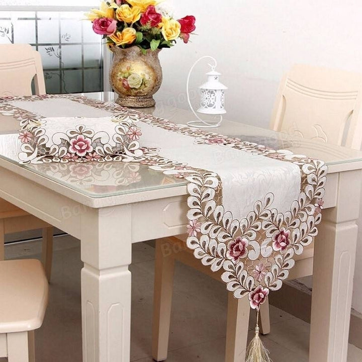 Pastoral Table Runner Flower Tablecloth Wedding Party Home Decorative Mat 40cm X 150cm Image 6